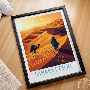 Sahara Wüste Afrika Reise Poster, Afrika Wand Kunst Druck, Sahara Wüste Reise Druck, Wohnkultur Geschenke, Hochzeitsgeschenk