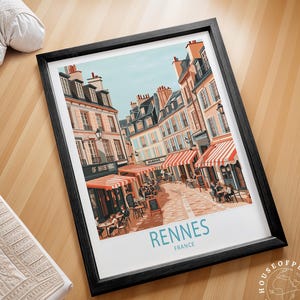 Rennes France Travel Wall Art, France Travel Print, Rennes Travel Poster, House Warming Gifts, Personalised Birthday Present