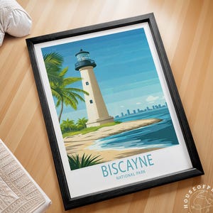 Biscayne National Park Wall Art Print, National Park Travel Print, Biscayne Travel Poster, Custom Travel Poster, Home Decor