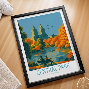 Central Park New York Reise-Print, New York City Wandkunst, Central Park Reise-Poster, Wohnkultur, Geburtstagsgeschenk
