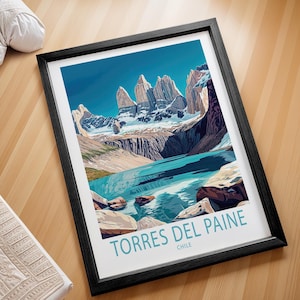 Torres Del Painte Chile Reise Poster, Chile Wand Kunst Druck, Torres Patagonia Reise Druck, House Warming Geschenke, Geburtstagsgeschenk