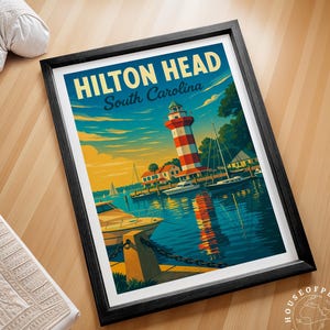Hilton Head Island South Carolina Travel Poster, South Carolina Wall Art print, Hilton Head Island Travel Print, Wedding Gifts, Home Decor