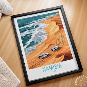 Namibia Afrika Reiseplakat, Afrika Wandkunst Druck, Namibia Reisedruck, personalisierte Reisegeschenke, Wohndekorgeschenke