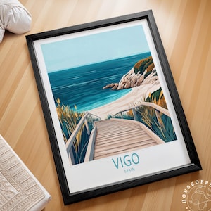 Vigo Spanien Reise Poster, Spanien Reise Wandkunst, Vigo Reise Druck, House Warming Geschenke, personalisierte Reisegeschenke