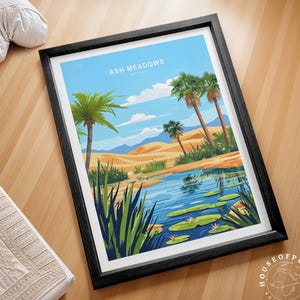 Ash Meadows Nevada Reise-Druck, Nevada Reise-Plakat, Ash Meadows Reise-Wandkunst, personalisierte Reisegeschenke, Wohndekor-Geschenke