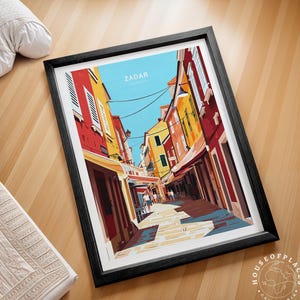Zadar Croatia Travel Print, Croatia Travel Poster, Zadar Wall Art Print, Minimalist Travel Poster, Home Decor Gifts