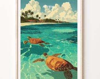 Akumal Mexiko Reise Poster, Mexiko Wandkunst, Akumal Druck, Reise Home Decor, Hochzeitsgeschenk, Geburtstagsgeschenk