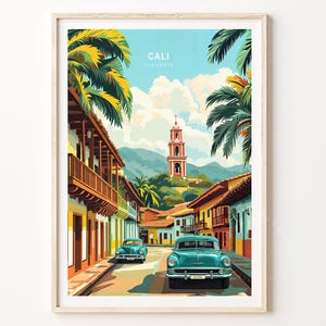 Poster di viaggio Cali Colombia, stampa di viaggio Cali, stampa artistica da parete Colombia, poster di viaggio minimalista, regali personalizzati