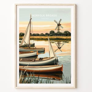 Norfolk Breits Reise Poster, England Reise-Druck, Norfolk Breits England Wand Kunst, Minimalistische Stadtbild, Wohnkultur Geschenke