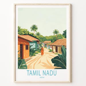 Tamil Nadu Wall Art Print, India Travel Poster, Tamil Nadu Travel Print, Home Decor Gifts, Personalised Travel Gifts