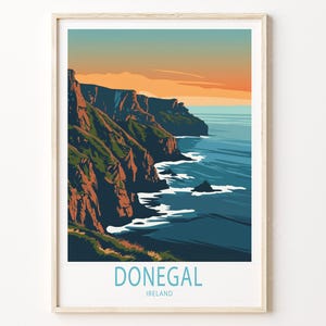 Donegal Travel Poster, Ireland Sunset Wall Art, Donegal Ireland Print, Home Decor, Birthday Gifts, Wedding Present