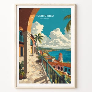 Puerto Rico Travel Poster, Caribbean Wall Art, Puerto Rico Print, Home Decor, Minimalist Travel Poster, Birthday Gifts