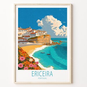 Ericeira Travel Poster, Portugal Wall Art, Ericeira Portugal Print, Housewarming  Gifts, Birthday Gifts, Custom Travel Poster