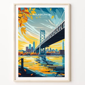 Philadelphia Pennsylvania Travel Poster, Pennsylvania Philadelphia Wall Art, Philadelphia Print, Birthday Gifts, Wedding Present