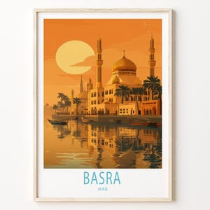 Basra Travel Poster, Iraq Wall Art, Basra Iraq Print, Home Decor, Personalised Travel Poster, Birthday Gifts, Wedding Present