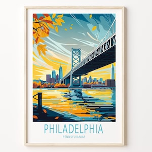 Philadelphia Travel Poster, Philadelphia Pennsylvania Wall Art, Pennsylvania Travel Poster, City Personalised Gifts, Birthday Present