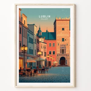 Lublin Poland Travel Poster, Poland Wall Art, Lublin Print, Birthday Gifts, Wedding Present, Minimalist Travel Poster, Home Decor