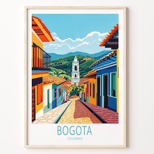 Bogota Colombia Travel Poster, Bogota Travel Wall Art, Colombia Print, Bogota Travel Gifts, Home Decor, Wedding Present