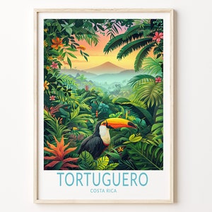 Tortuguero Travel Poster, Costa Rica Travel Poster, Tortuguero Costa Rica City Wall Art, Birthday Present, Personalised Gifts