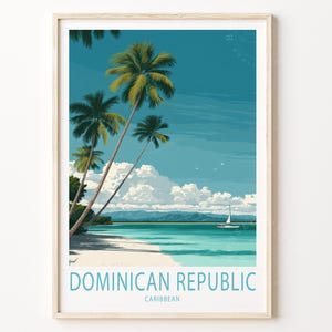 Dominican Republic Travel Poster, Caribbean Wall Art, Dominican Republic Print, Home Decor, Personalised Travel Poster, Wedding Gifts