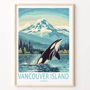 Vancouver Custom Travel Poster, Canada Vancouver City Wall Art, Canada Travel Gifts, Birthday Present, Wedding Present