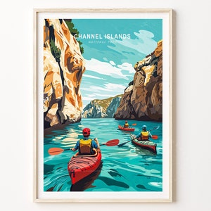 Kalifornien Kanal-Inseln Wandkunst, Nationalpark Poster, Channel-Islands Nationalpark Druck, Minimalistische Citysape Kunst