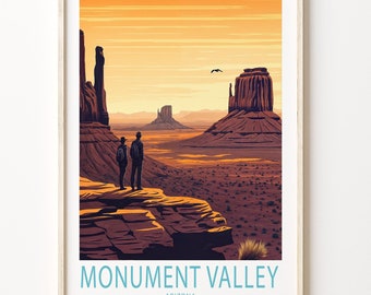 Monument Valley Travel Poster, Arizona Wall Art, Monument Valley Arizona Print, National Park Poster, Home Decor, Birthday Gifts
