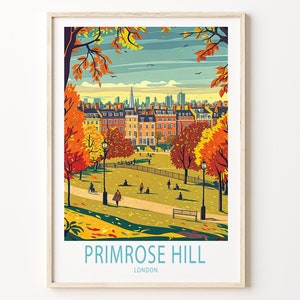 Primrose Hill London Travel Poster, UK London Wall Art, Primrose Hill Regent’s Park Print, Custom Travel Poster, Birthday Gifts
