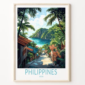 Philippines Asia Travel Poster, Philippines Asia City Wall Art, Asia Travel Print, Personalised Gifts, Wedding Gifts