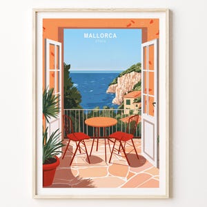 Mallorca Spain Travel Print, Spain Travel Poster, Mallorca Wall Art Print, Minimalist Travel Poster, Home Decor Gifts