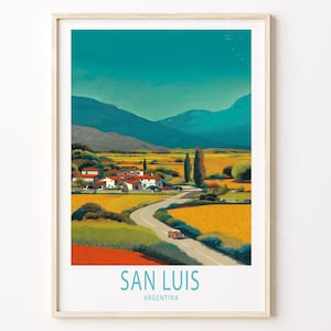 San Luis Argentina Travel Poster, Argentina Travel Wall Art, San Luis Travel Print, Wedding Present, Birthday Present