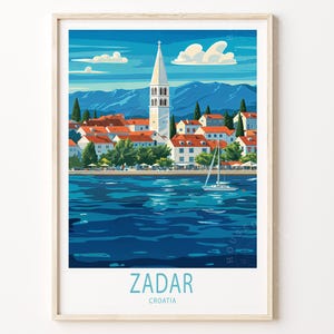 Zadar Croatia Travel Wall Art, Croatia Travel Poster, Zadar Travel Print, House Warming Gifts, Personalised Travel Gifts