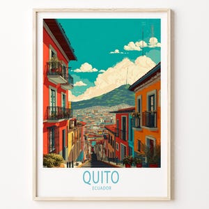 Quito Ecuador Reise Poster, Ecuador Reise Wandkunst, Quito Reise Druck, personalisierte Reisegeschenke, Wohndekor Geschenke