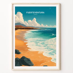 Póster de Fuerteventura, póster de viaje a España, póster minimalista de viaje, decoración del hogar
