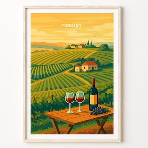 Toskana Wand Kunst Druck, Toskana Italien Reise Druck, Italien Reise Poster, Minimalistisches Reise Poster, House Warming Geschenke