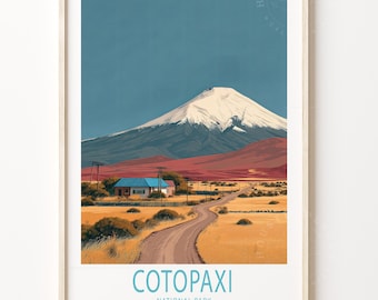 Cotopaxi National Park Travel Poster, National Park Travel Print, Cotopaxi Travel Wall Art, Personalised Travel Gifts