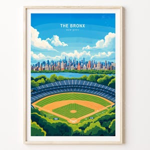The Bronx New York Travel Print, The Bronx Travel Poster, New York Travel Wall Art, Personalised Gifts, Minimalist Cityscape