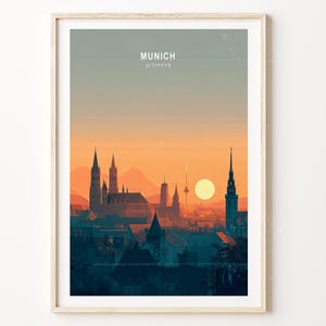 Munich Germany Travel Poster, Germany Travel Print, Munich Travel Wall Art, Minimalist Travel Poster, Wedding Present