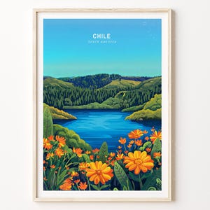 Chile Südamerika Reise Poster, Chile Reise Druck, Südamerika Wand Kunst Druck, Minimalistisches Reise Poster, Hochzeitsgeschenke