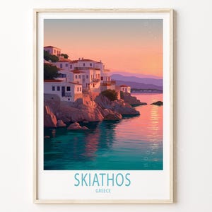 Skiathos Greece Travel Print, Greece Travel Poster, Skiathos Travel Wall Art, House Warming Gifts, Birthday Present