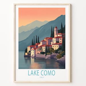 Lake Como Italy Travel Poster, Lake Como Travel Wall Art, Italy Travel Print, House Warming Gifts, Birthday Present