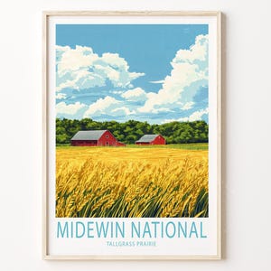 Midewin National Tallgrass Prairie Reiseplakat, Midewin National Reisedruck, Tallgrass Prairie Wandkunst, Innendekor, Hochzeitsgeschenke