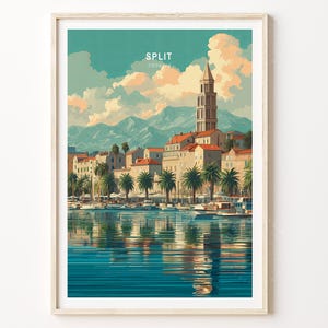 Split Croatia Travel Print, Croatia Travel Poster, Split Travel Wall Art, House Warming Gifts, Minimalist Cityscape
