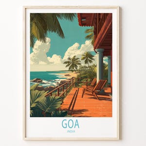 Goa Indien Reise Poster, Indien Reise Druck, Goa Reise Wandkunst, House Warming Geschenke, personalisierte Reisegeschenke