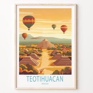 Stampa artistica da parete di Teotihuacan, Messico, poster di viaggio in Messico, stampa di viaggio di Teotihuacan, regali di inaugurazione della casa, regali di compleanno