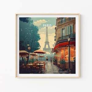 Paris Poster, Paris France Travel Poster, France City Wall Art, Paris Square Wall Decor, Personalised Gifts, Birthday Gift