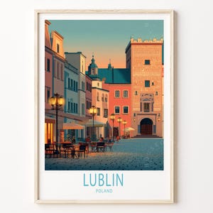 Lublin Poland Travel Poster, Poland Wall Art, Lublin Print, Birthday Gifts, Wedding Present, Custom Travel Poster, Home Decor