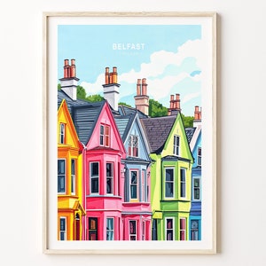 Belfast Ireland Travel Poster, Ireland Wall Art, Belfast Print, Birthday Gifts, Home Decor, Personalised Travel Poster