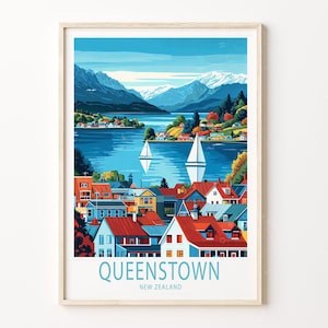 Queenstown Neuseeland Reise, Neuseeland Reise Poster, Queenstown Reise, Wanddeko, Geburtstagsgeschenk