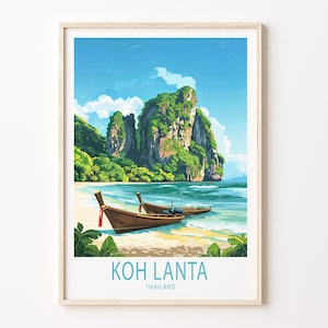 Koh Lanta Thailand Travel Print, Thailand Wall Art Print, Koh Lanta Travel Poster, Housewarming Gifts, Birthday Gifts